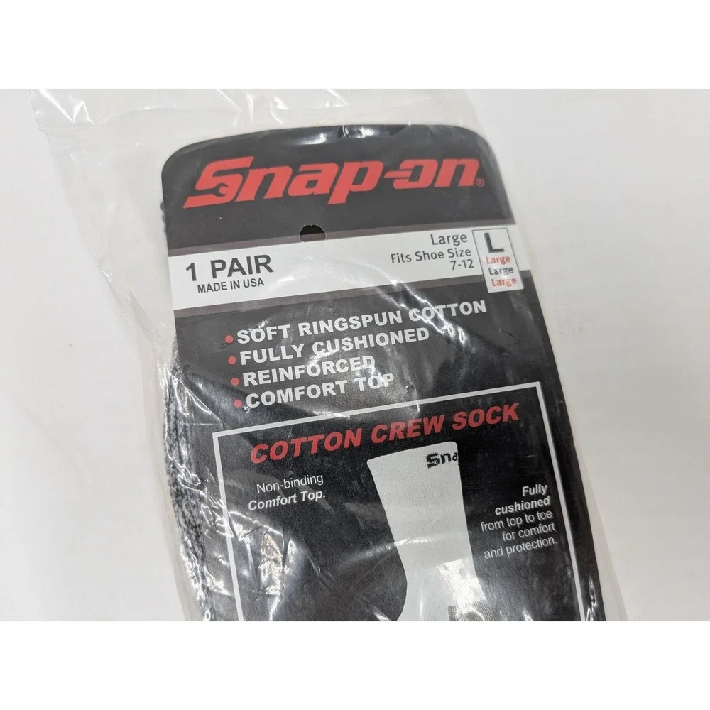 Snap-on Men 3 Pair Sock Bundle Merino Wool & Cotton Crew Work Socks Size L 7-12